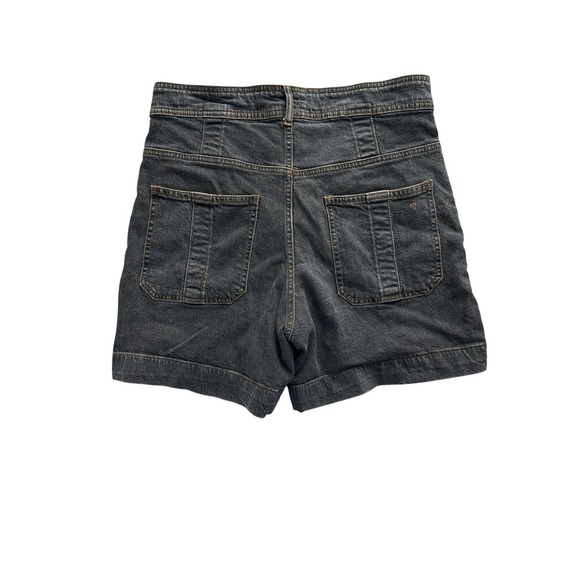 Anthropologie Pilcro Seamed Denim Shorts Size 29 Black/Brown High Waist Jean - Picture 5 of 9